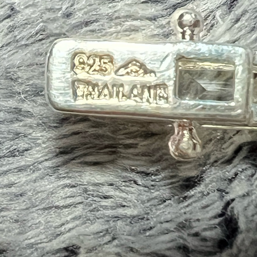 925 Sterling Silver CZ Link Bracelet 7.5" - Picture 10 of 10
